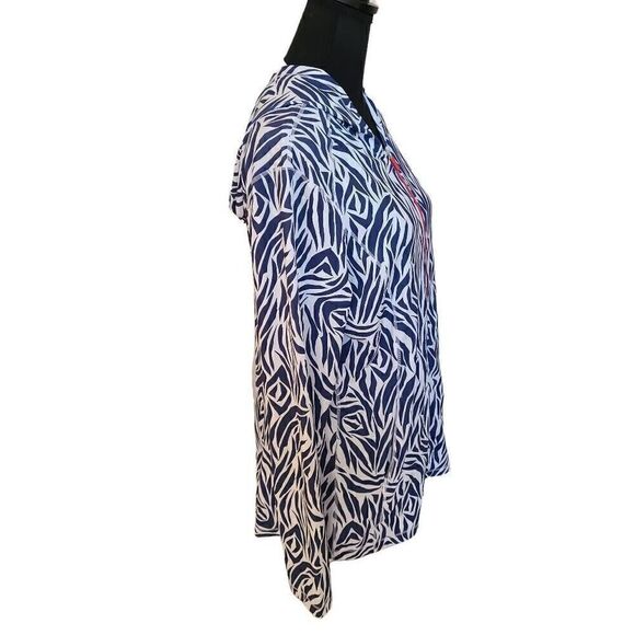 Annika Cutter & Buck Womens Zebra Print Full Zip Hoodie Jacket Large - Picture 3 of 11